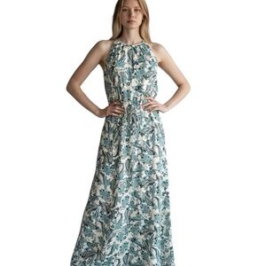 LOFT Ann Taylor Maxi Dress 8 Paisley Ditzy Floral Halter Boho Resort Cruise